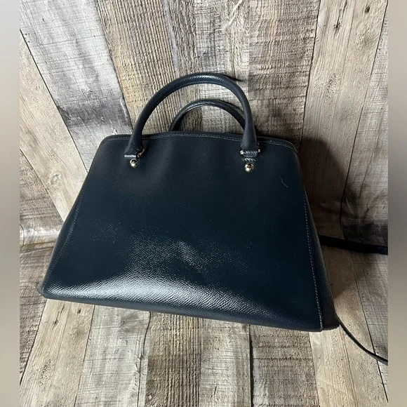 COACH Margot Carryall F34607 Midnight Blue Satchel Leather Crossbody handbag - Picture 3 of 16